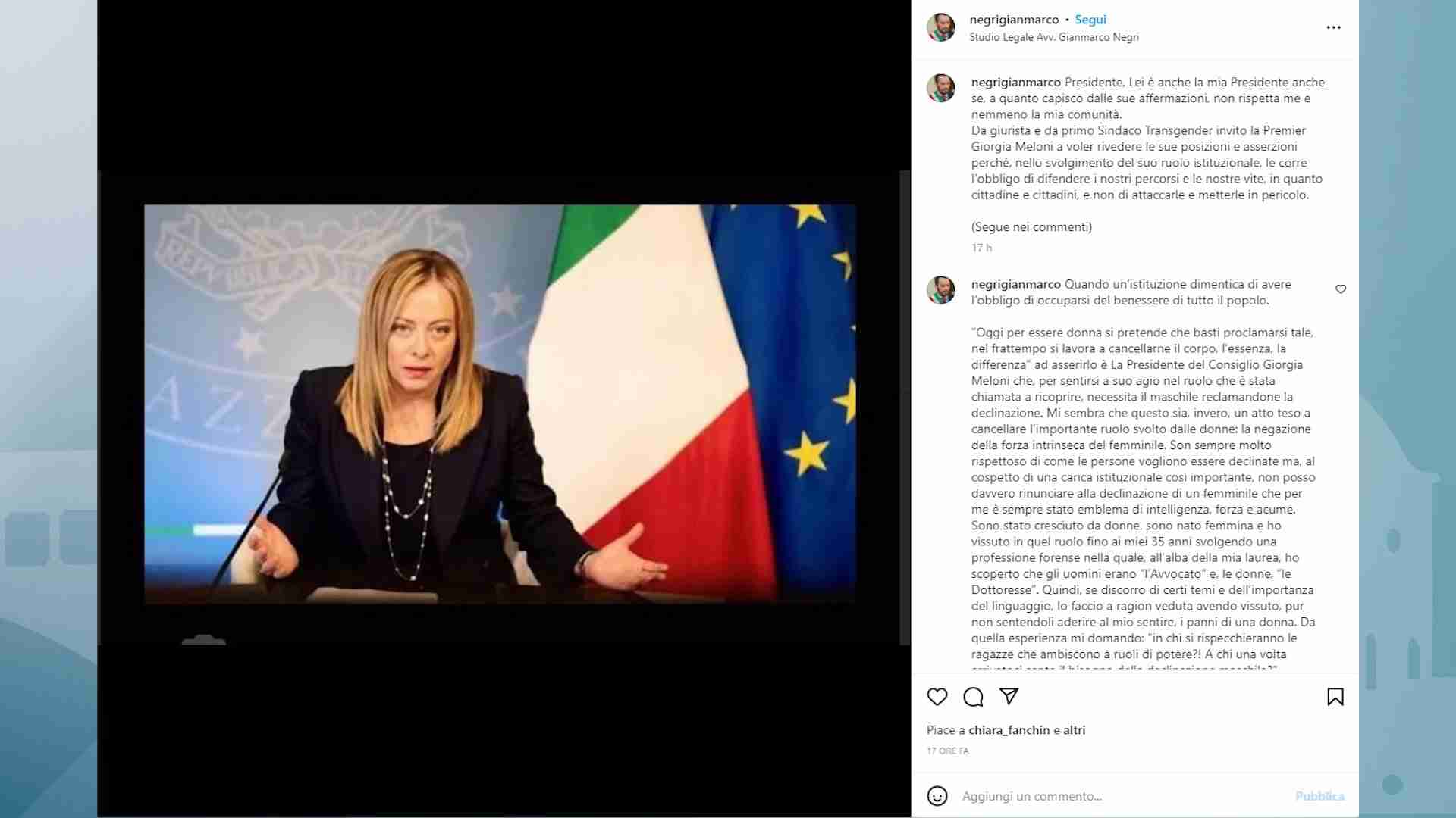 ‘Meloni indica le persone trans come un problema’: la preoccupazione del sindaco di Tromello