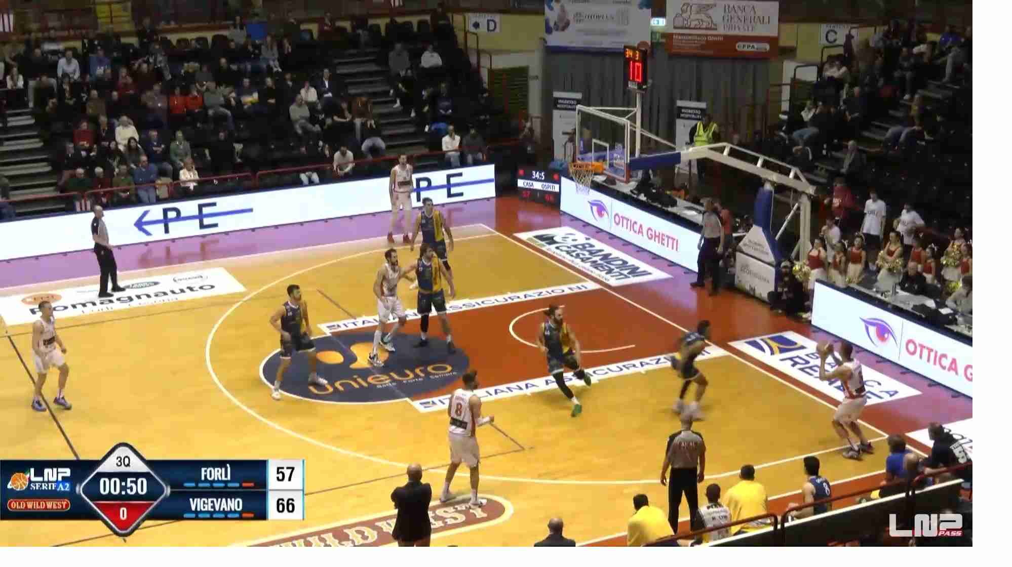 Basket A2, Vigevano sconfitta nel finale: Forlì si impone 93-91